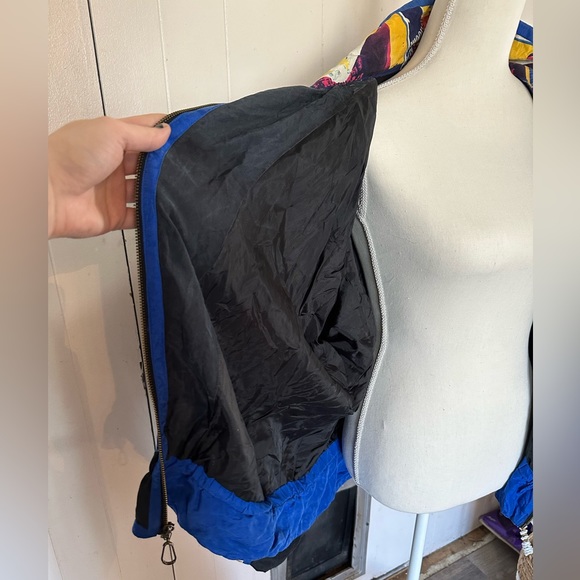 East west Silk Vintage 80s 90s Windbreaker Shell Apres Ski Snowboard Coat Jacket - Picture 10 of 13